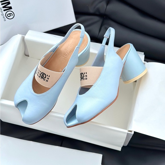 MM6 Maison Martin Margiela Sky Blue Slingback Heels - Picture 5 of 7